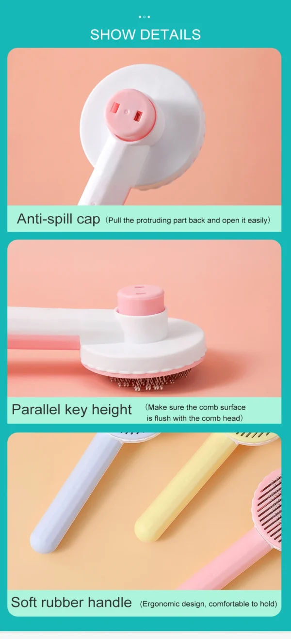 Cat Hair Removal Brush – Easy Grooming & Shedding Tool - Image 22