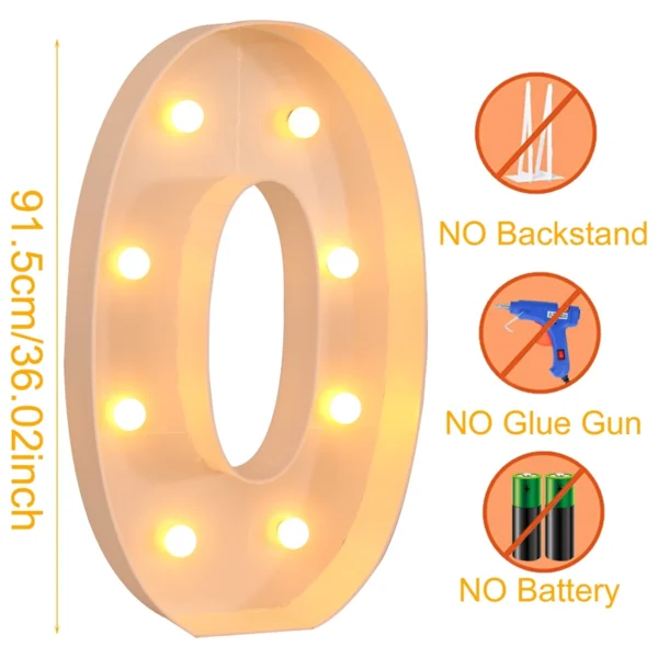 91.5cm LED Light Letter Frame Box for Party & Events - Image 24