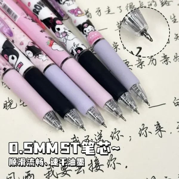 Sanrio 6pcs Gel Pen Set 0.55mm Cute Cartoon Design - Image 4