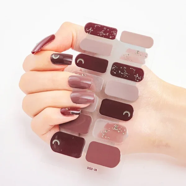 16Tips Long-Lasting Gel Nail Stickers – Full Coverage Wraps - Image 84