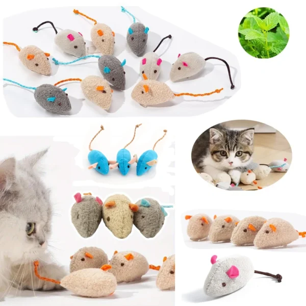 Interactive Catnip Cat Mouse Toys – 3 to 200 Pcs Set