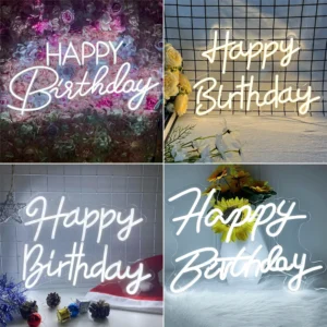 Dimmable Happy Birthday LED Neon Wall Light