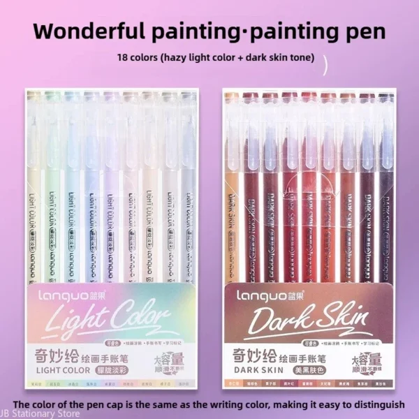 Set of 6 Morandi Gel Pens for Drawing & DIY Projects - Image 2