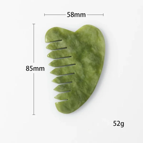 Natural Jade Gua Sha Comb Massager for Face & Body - Image 9