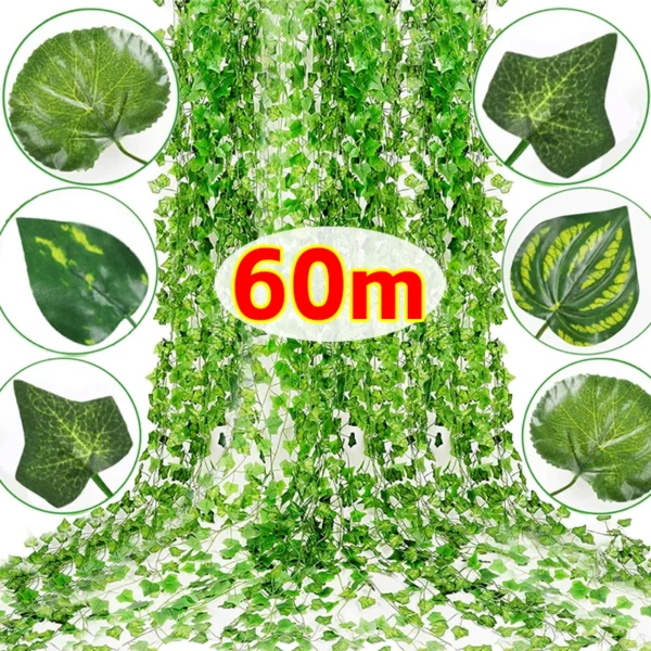 Artificial Green Ivy Leaf Hanging Vine Garland 30PCS - Image 2