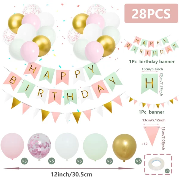 Rose Pink & Gold Birthday Balloon Garland Set - Image 9
