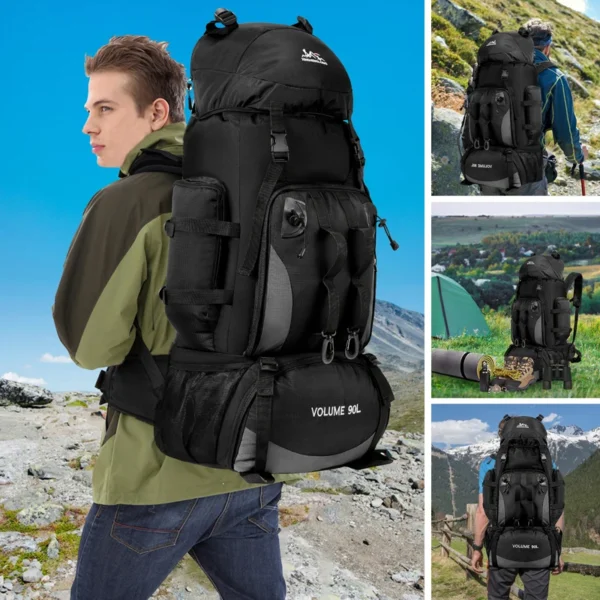 90L Waterproof Hiking Backpack - Large Capacity Rucksack for Outdoor Adventures - Image 2