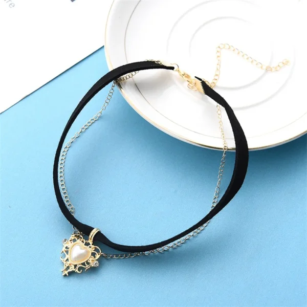 Black Velvet Heart Choker Necklace Gothic Jewelry Women - Image 7