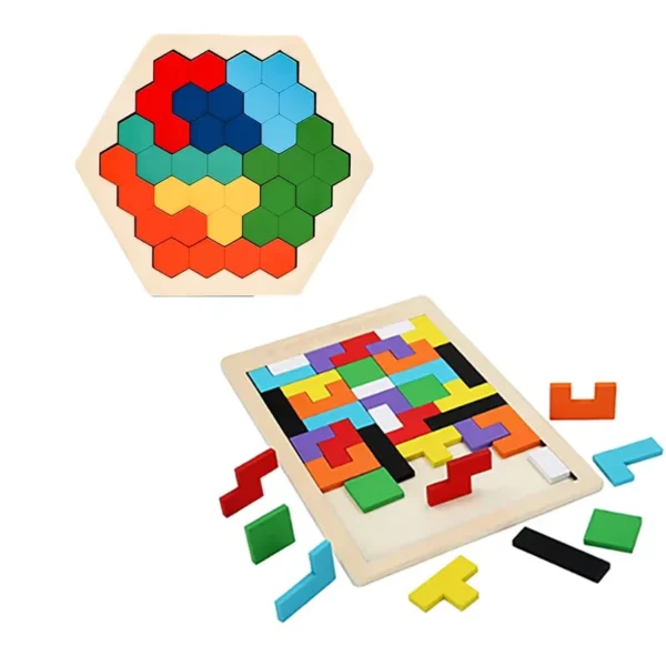 Wooden Tangram Puzzle Blocks Educational Toy Set - Image 7