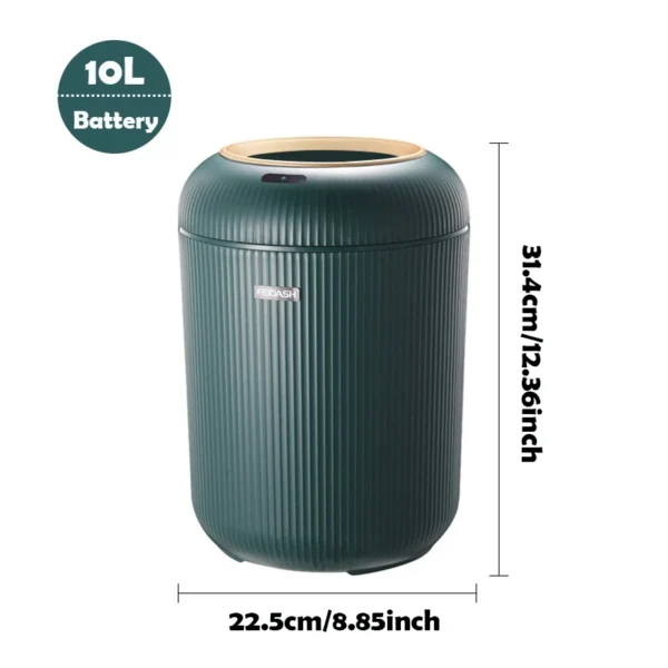 Smart Motion Sensor Bin – 8L Round Plastic, Touch-Lid - Image 13