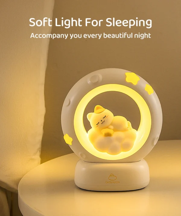 Cute Animal Moon Night Light – USB Rechargeable Lamp - Image 17