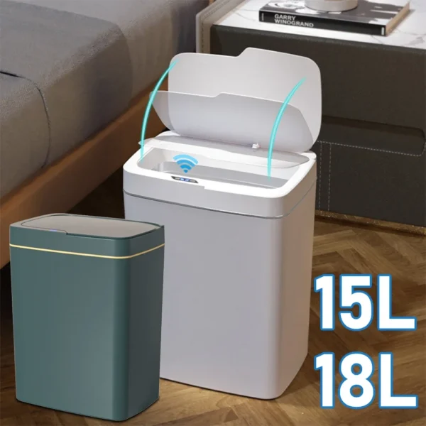 Smart 15/18L Touchless Sensor Bin for Kitchen & Bathroom - Image 4