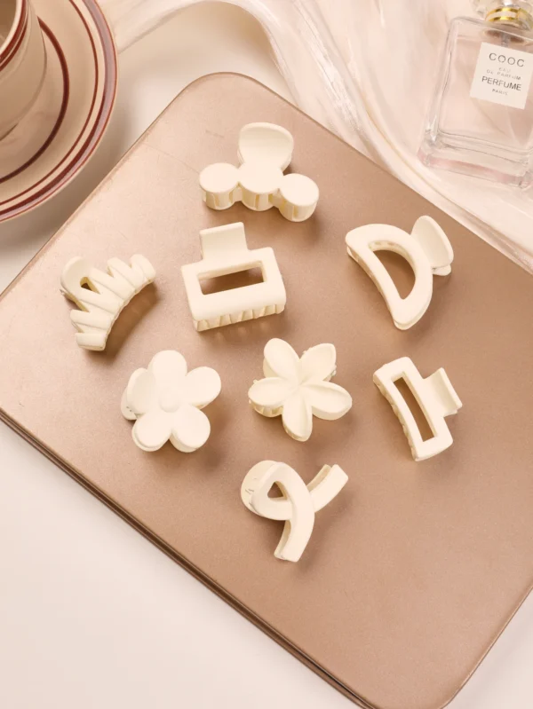 5 Pcs Matte Flower Hair Claw Clips for Women & Girls - Image 8