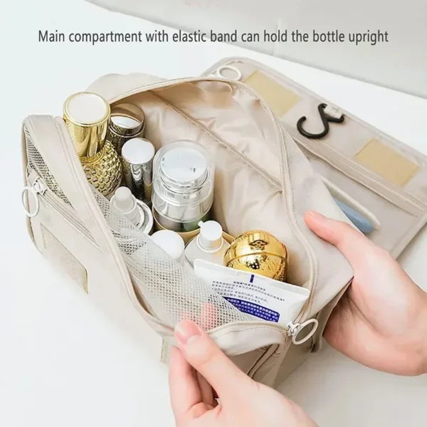 Waterproof Travel Makeup Bag with Hook – Toiletries Organizer - Image 6