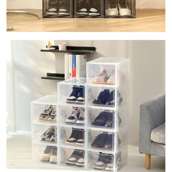Acrylic Transparent Shoe Storage Box Display Cabinet - Image 4