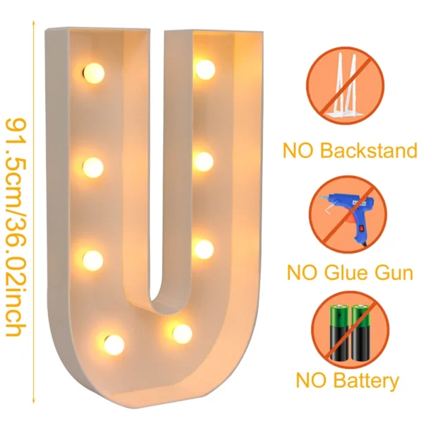 91.5cm LED Light Letter Frame Box for Party & Events - Image 18
