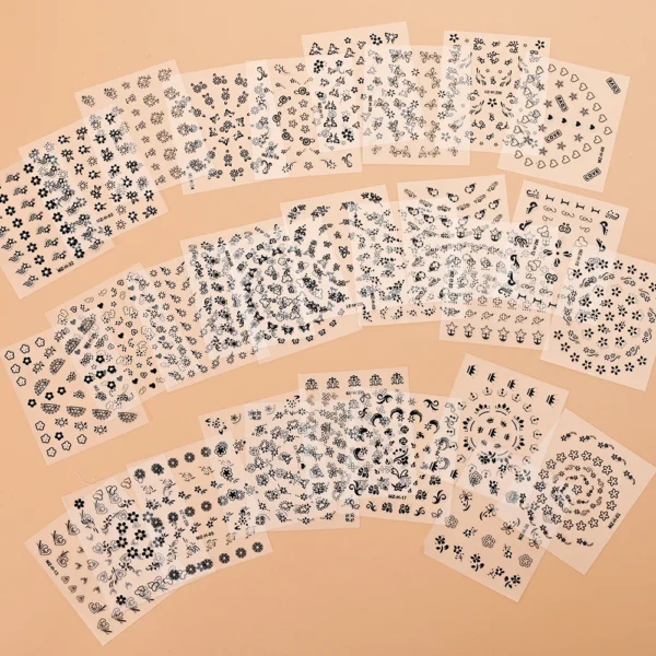 30 Sheets 3D Nail Stickers Flowers & Butterfly Designs - Image 22