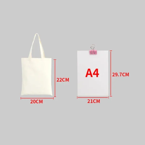 Eco-Friendly Large Canvas Shopping Tote – Beige White - Image 14