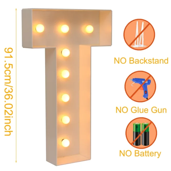 91.5cm LED Light Letter Frame Box for Party & Events - Image 21