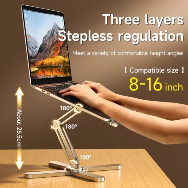 VIKEFON Laptop Stand with 360° Rotating Aluminum Base - Image 5