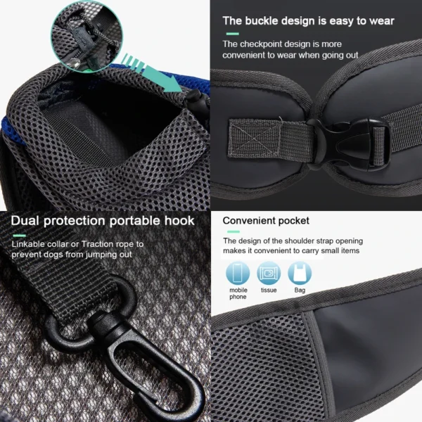 Breathable Pet Carrier Backpack – Crossbody Tote for Cats & Dogs - Image 2