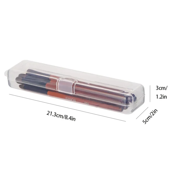 Transparent Flip-Top Makeup Brush Storage Box - Image 2