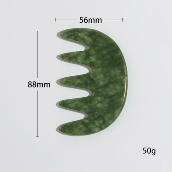 Natural Jade Gua Sha Comb Massager for Face & Body - Image 13