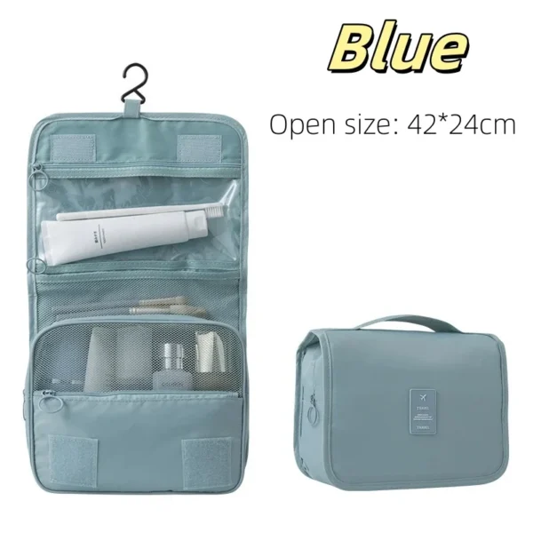 Waterproof Travel Makeup Bag with Hook – Toiletries Organizer - Image 12