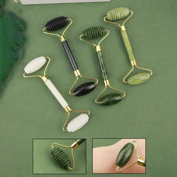 3-in-1 Jade Roller & Gua Sha Facial Massage Set - Image 12