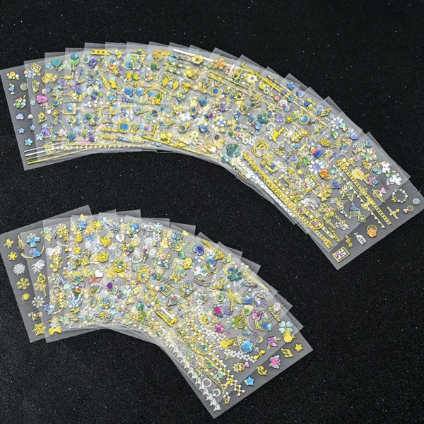 30 Sheets 3D Nail Stickers Flowers & Butterfly Designs - Image 11