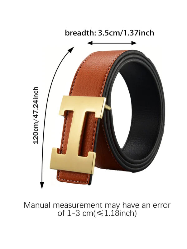 Men’s Elegant Multi-Colour Belt with Golden H Buckle - Image 6