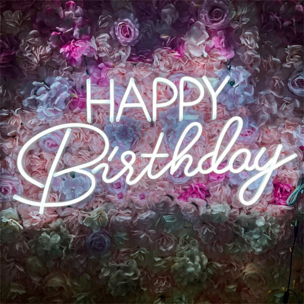 Dimmable Happy Birthday LED Neon Wall Light - Image 12
