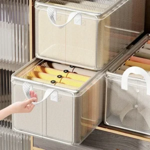 Clear Foldable Clothes Storage Box for Wardrobes