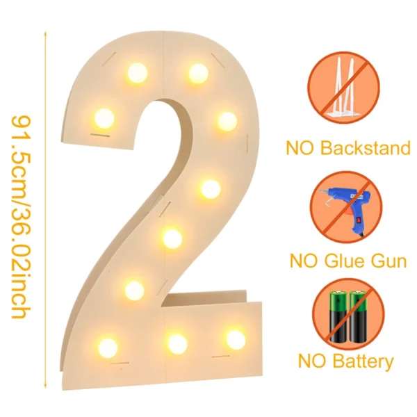 Giant LED Number Light Frame – Party & Birthday Decor - Image 7