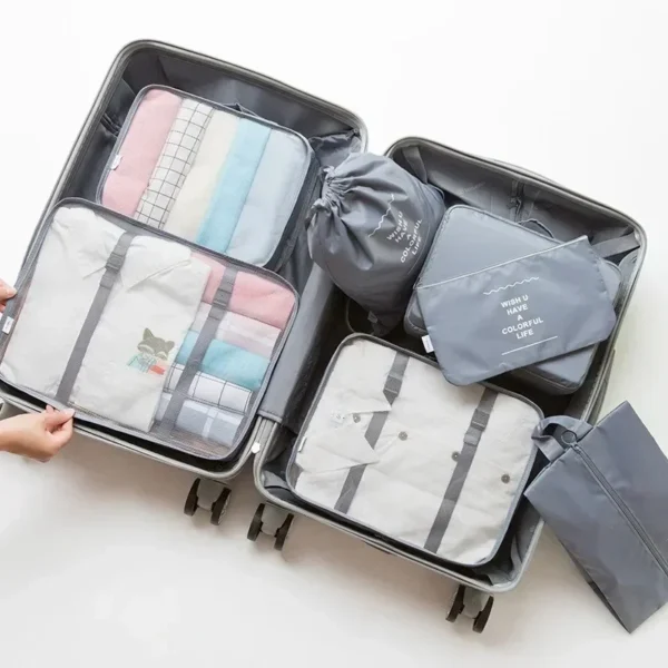 7-Piece Travel Bag Organizer Set for Clothes, Shoes & More - Image 10