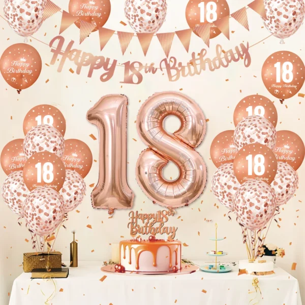 Rose Pink & Gold Birthday Balloon Garland Set - Image 6