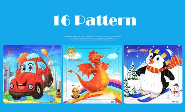 20-Piece Wooden 3D Animal & Vehicle Jigsaw Puzzle - Image 40