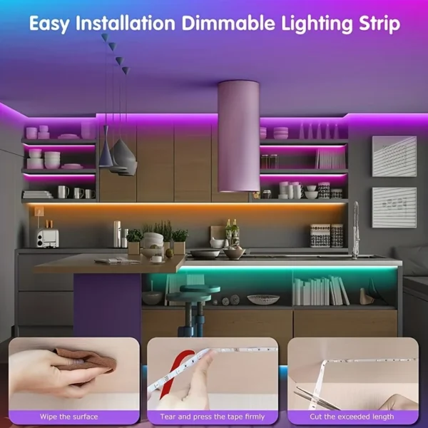 40M RGB LED Strip Lights with App & Remote Control - Image 6