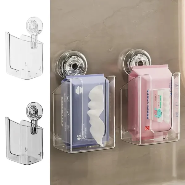 Wall-Mounted Suction Cup Wet Wipes Storage Box - Image 2