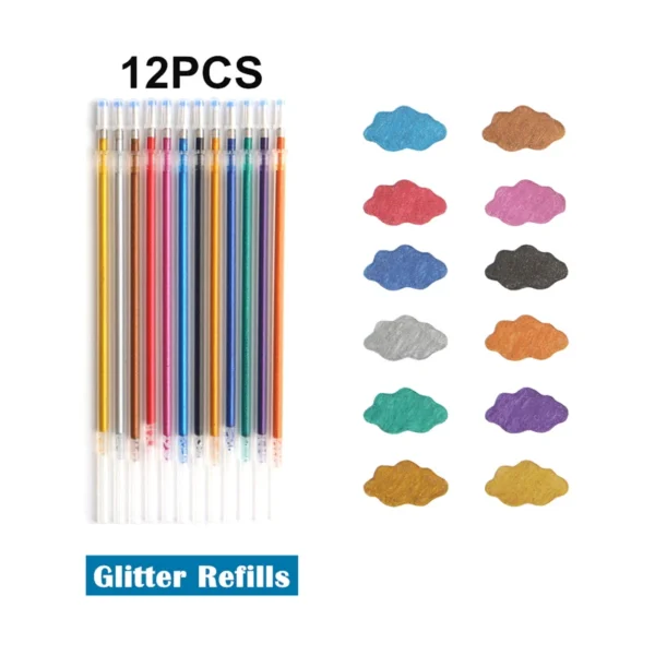 Vibrant Metallic Gel Pen Set – 12/24 Colors for Art & Journals - Image 10