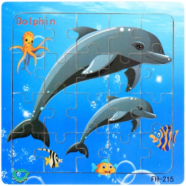 20-Piece Wooden 3D Animal & Vehicle Jigsaw Puzzle - Image 8
