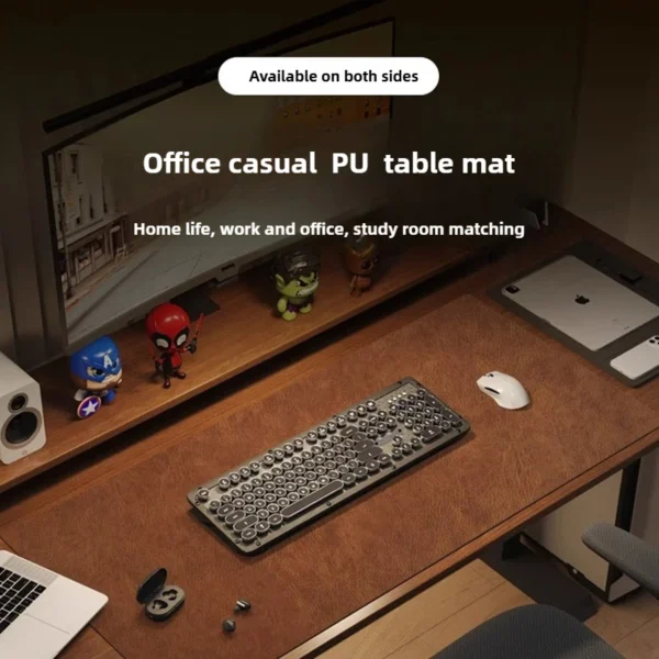 Retro Leather Mouse Pad – Large Waterproof Desk Mat - Image 4