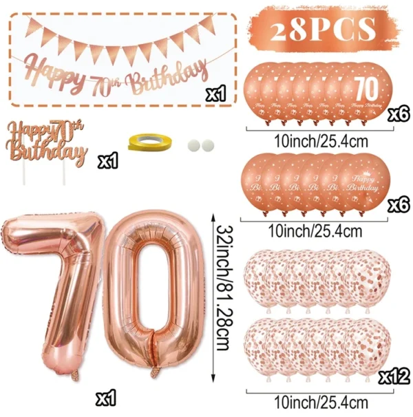 Rose Pink & Gold Birthday Balloon Garland Set - Image 16