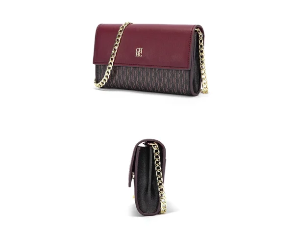 Women’s Minimalist PU Shoulder Bag with Chain Strap - Image 2