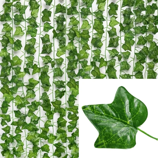 Artificial Green Ivy Leaf Hanging Vine Garland 30PCS - Image 9