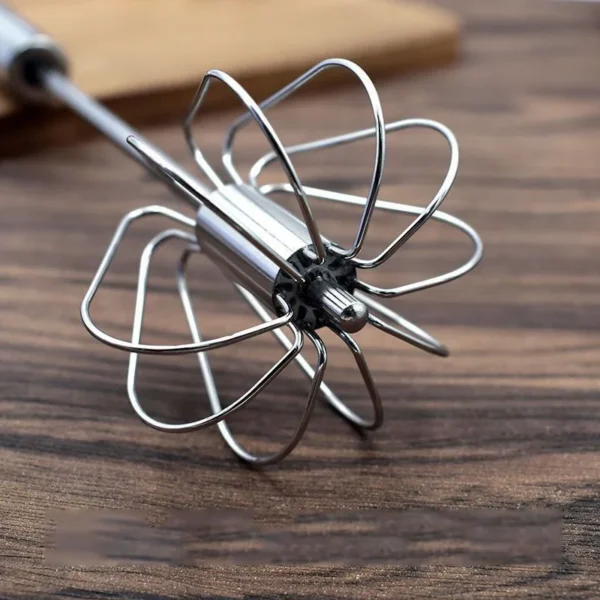 Stainless Steel Press Handle Egg Beater Mixer - Image 6