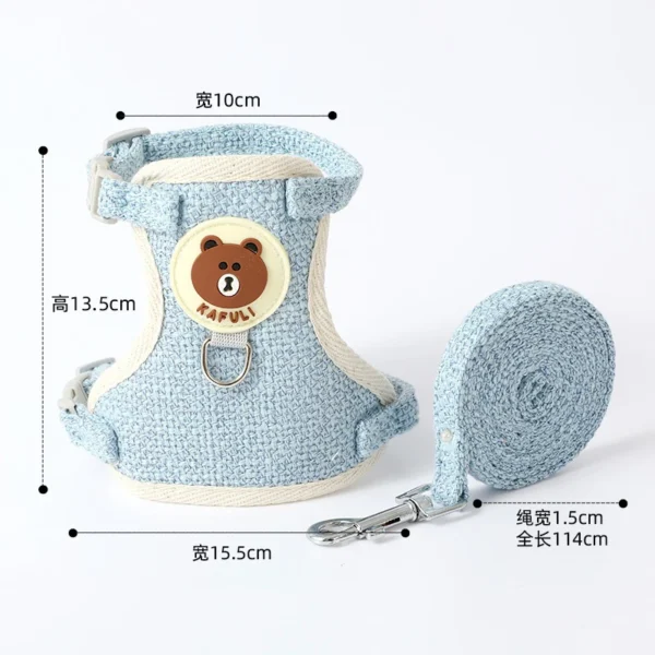 Cute Rabbit Harness & Leash Set – Padded Linen Vest - Image 11