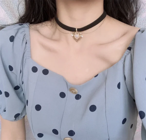 Black Velvet Heart Choker Necklace Gothic Jewelry Women - Image 6