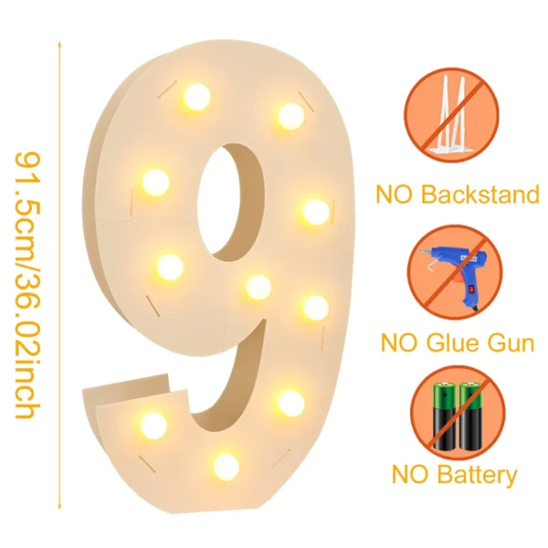Giant LED Number Light Frame – Party & Birthday Decor - Image 16