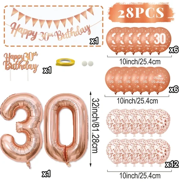 Rose Pink & Gold Birthday Balloon Garland Set - Image 8